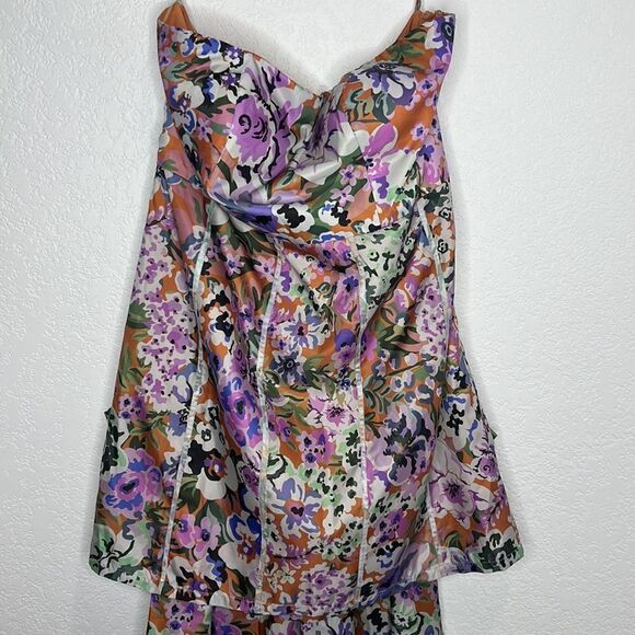 NWT Geisha Designs Anthropologie Strapless Train Floral Mini Dress XL - Picture 3 of 14